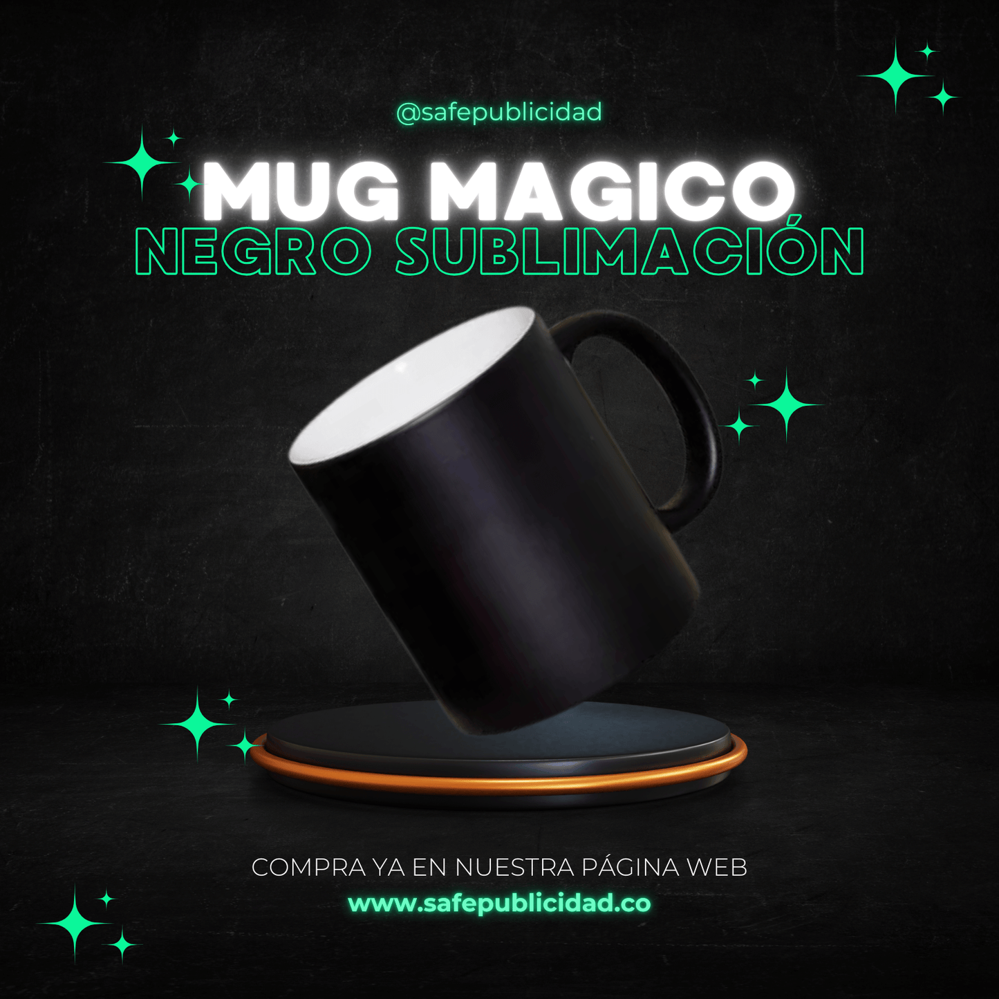 Mugs Magico Negro Sublimación