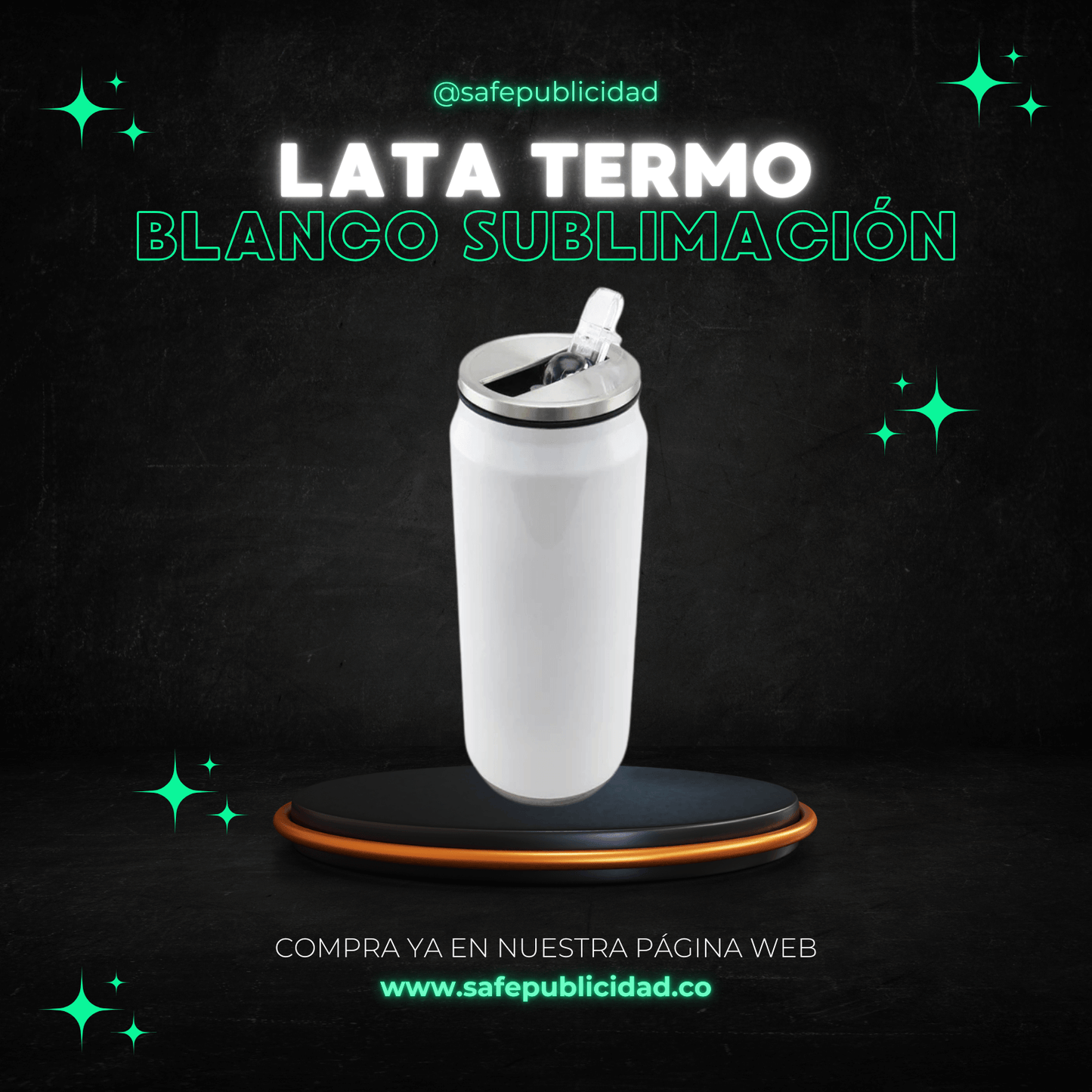 Termo Lata Blanco Sublimación Calidad AAA