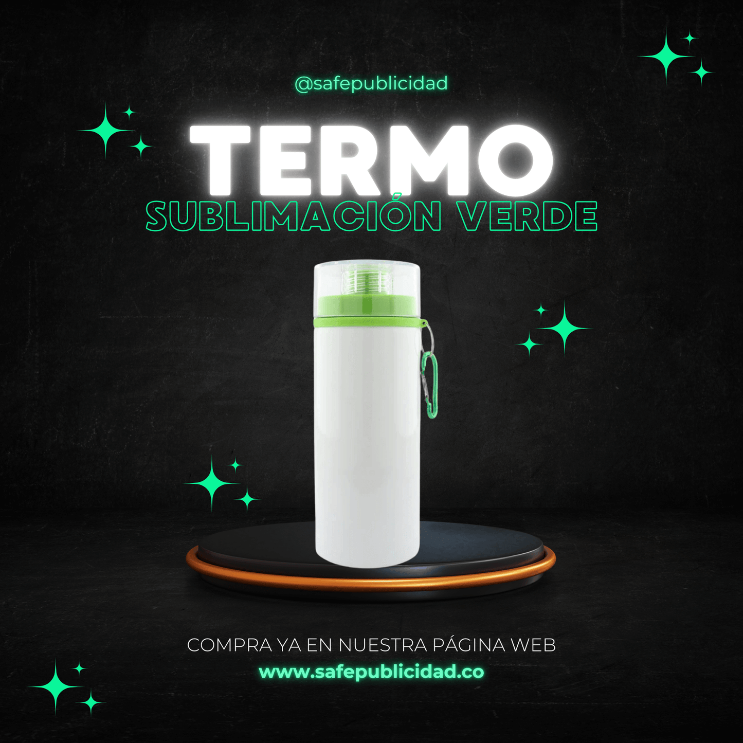 Termo Tapa Color Verde Sublimación