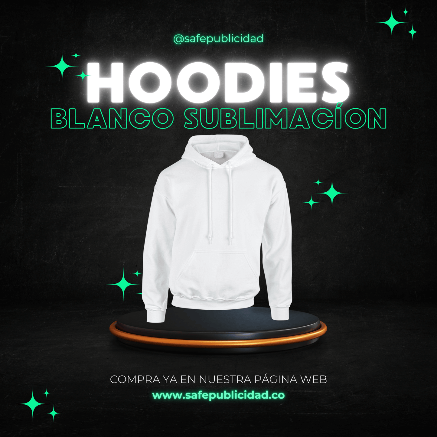 Hoodie Blanco Sublimación Premiun