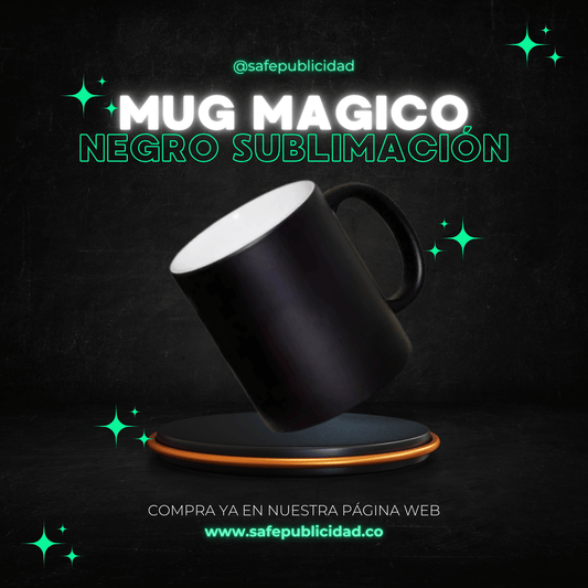 Mugs Magico Negro Sublimación