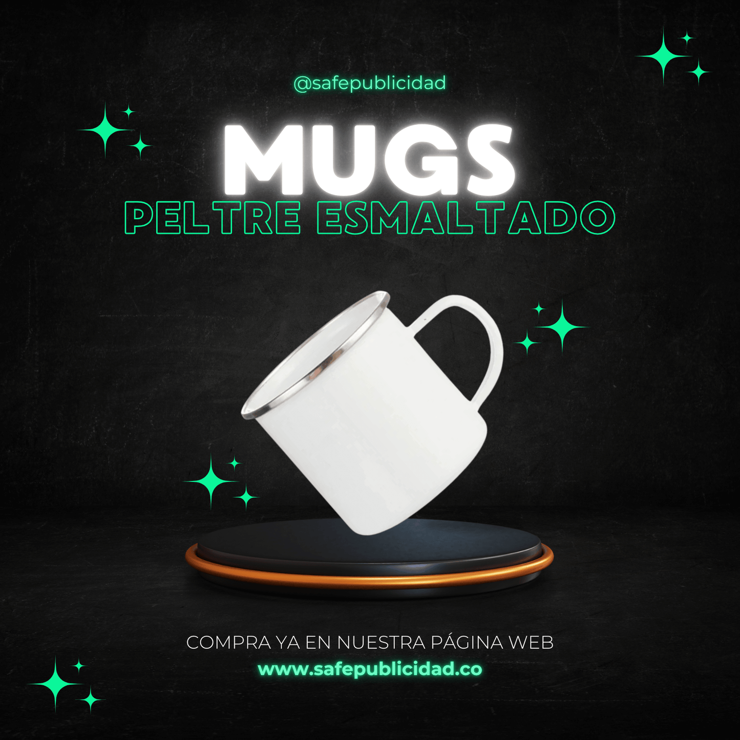 Mugs Peltre Esmaltado Blanco