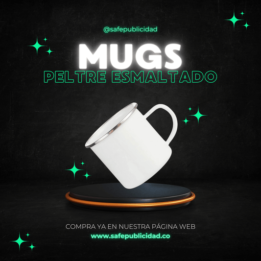 Mugs Peltre Esmaltado Blanco