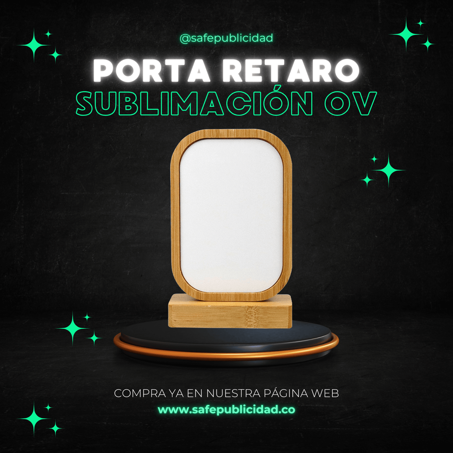 Portaretratos madera Ovalado Sublimación