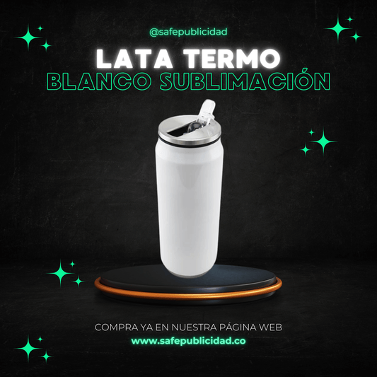Termo Lata Blanco Sublimación Calidad AAA
