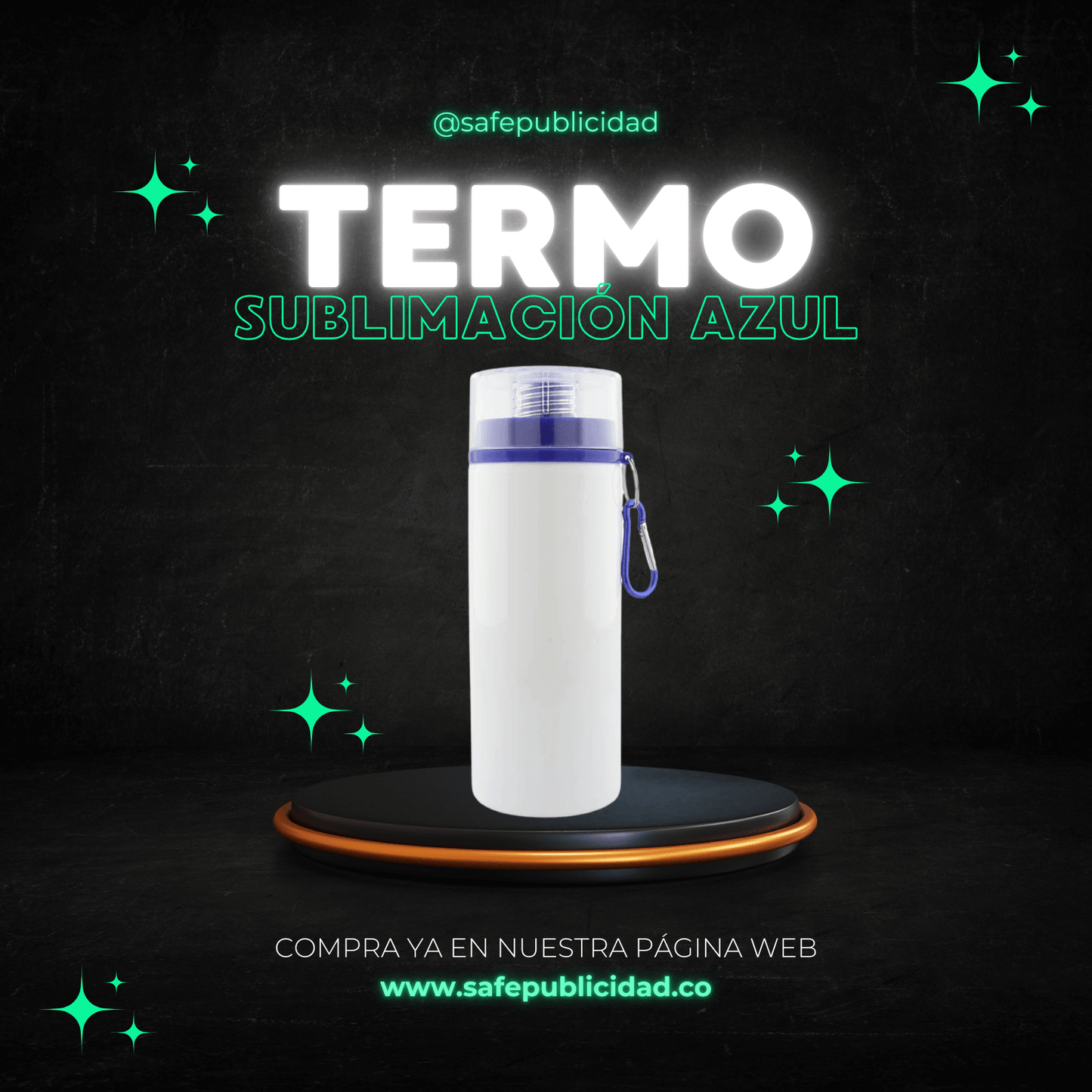 Termo Tapa Color Azul Sublimación