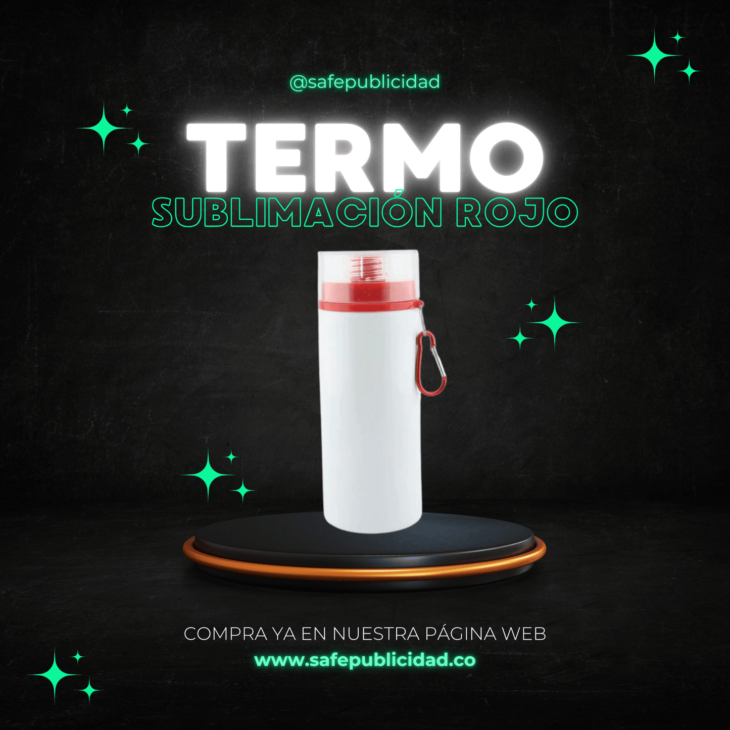 Termo Tapa Color Rojo Sublimación