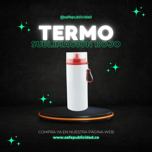 Termo Tapa Color Rojo Sublimación