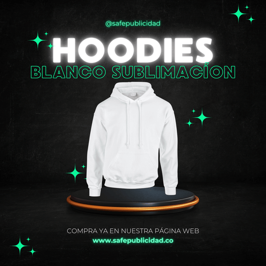 Hoodie Blanco Sublimación Premiun