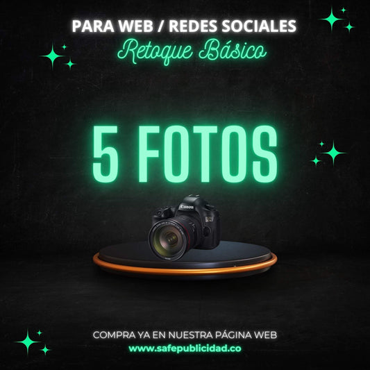 Paquete Toma De fotografía Para web / Redes sociales / Retoque básico